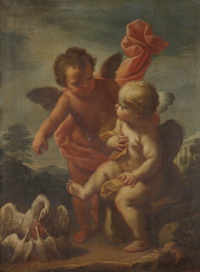 Cupids with Geese by Bernardo Arniconi