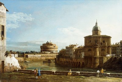 A View of Rome Along the Tiber, with the Church of San Giovanni dei Fiorentini Beyond by Bernardo Bellotto