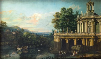 Architectural Capriccio with a Palace by Bernardo Bellotto