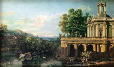 Architectural Caprice with a Palace by Bernardo Bellotto
