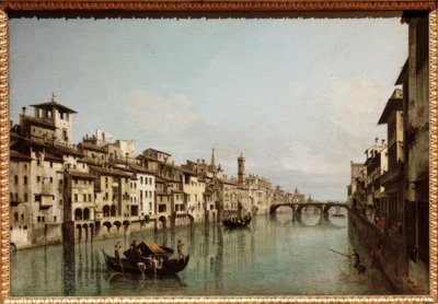 The Arno in Florence with the Ponte Santa Trinità by Bernardo Bellotto
