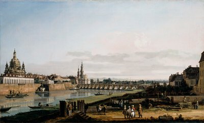 Dresden from the Right Bank of the Elbe, above the Augustus Bridge by Bernardo Bellotto