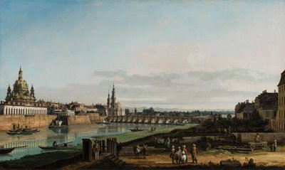 Dresden from the Right Bank of the Elbe, above the Augustus Bridge by Bernardo Bellotto