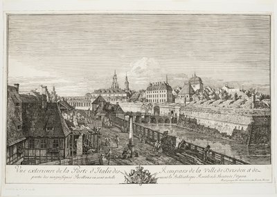 Exterior View of the Italian Gate of the Ramparts of the Town of Dresden by Bernardo Bellotto