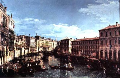 Grand Canal, Venice, Looking South to the Rialto Bridge by Bernardo Bellotto