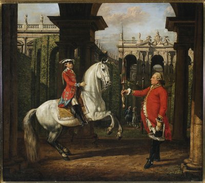 Colonel Koenigsfels Teaches Horse Riding to Prince Józef Poniatowski by Bernardo Bellotto