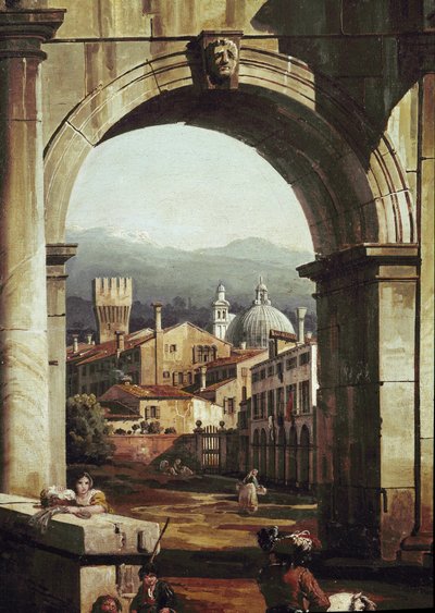 Roman Caprice with Door and Walls (detail) by Bernardo Bellotto