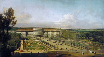 Schönbrunn Palace viewed from the gardens, Between 1758 and 1761 by Bernardo Bellotto