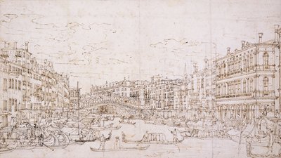 The Grand Canal, Venice, with the Rialto Bridge from the South by Bernardo Bellotto