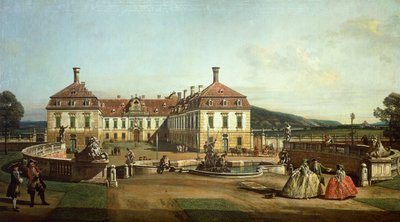 The Imperial Castle of Schlosshof from the garden side by Bernardo Bellotto