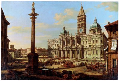 The Piazza and Church of Santa Maria Maggiore in Rome, 1739 by Bernardo Bellotto