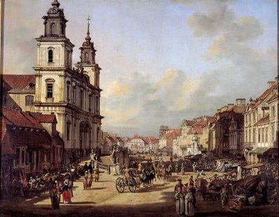 View of Krakowskie Street from Nowyswiat Street in Warsaw in 1778 by Bernardo Bellotto