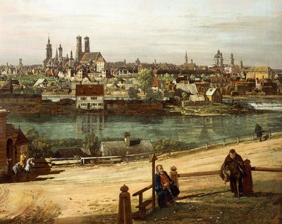 View of Munich from Haidhausen with the River Isar in the Centre (detail) by Bernardo Bellotto
