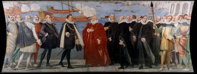 The Doge Giacomo Durazzo Grimaldi Receives Juan of Austria in the Port of Genoa by Bernardo Castello