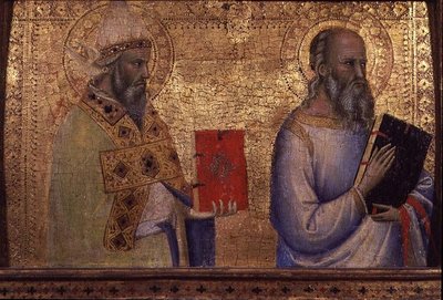 Saint Gregory the Great and unidentifiable saint by Bernardo Daddi