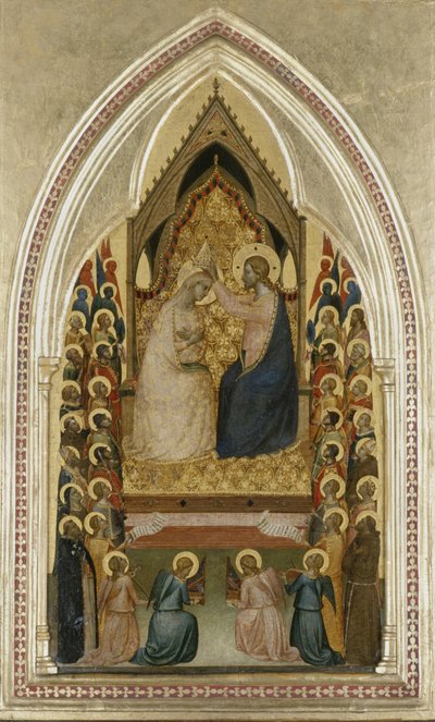 The Coronation of the Virgin with Angels and Saints by Bernardo Daddi