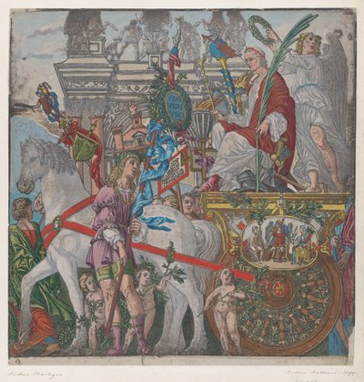 Sheet 9: Julius Caesar in His Horse-Drawn Chariot, from The Triumph of Julius Caesar by Bernardo Malpizzi