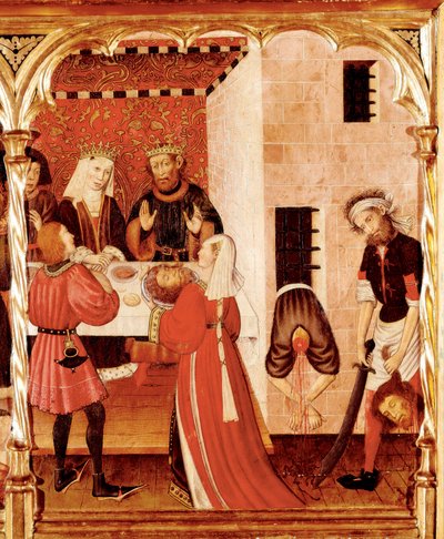 Altarpiece of Saint John, (detail) representing Saint John the Baptist decapitated by Bernardo Martorell
