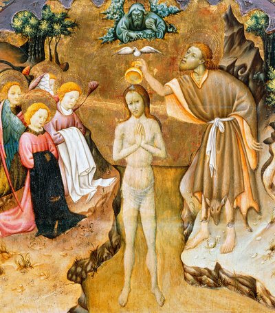 Baptism of Christ (detail) by Bernardo Martorell
