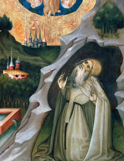 Hermit in ecstasy, (detail) by Bernardo Martorell