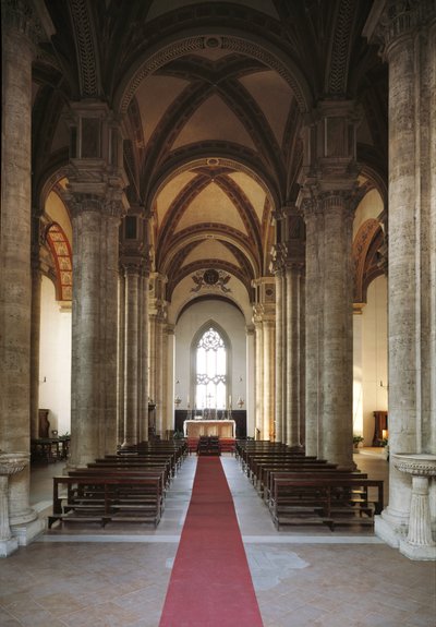 Interior View of the Church of Pienza by Bernardo Rossellino
