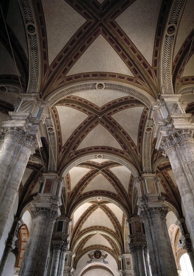 View of the Vaults of the Nave of the Church of Pienza by Bernardo Rossellino