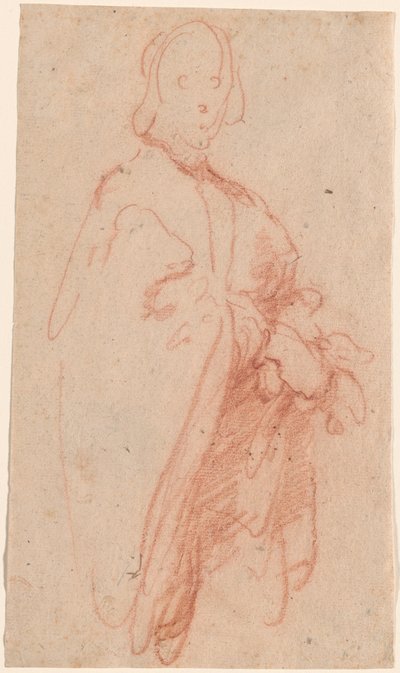 A Standing Man with Cloak and Gloves by Bernardo Strozzi