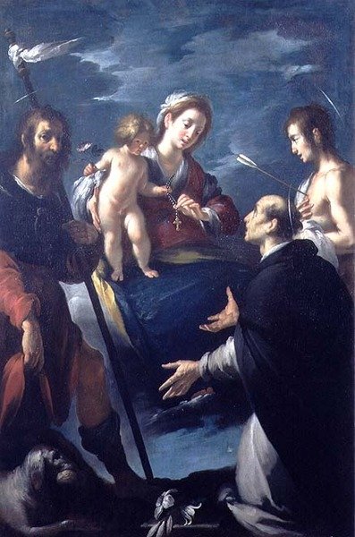 Madonna of the Rosary with St. Roch, St. Dominic and St. Sebastian by Bernardo Strozzi