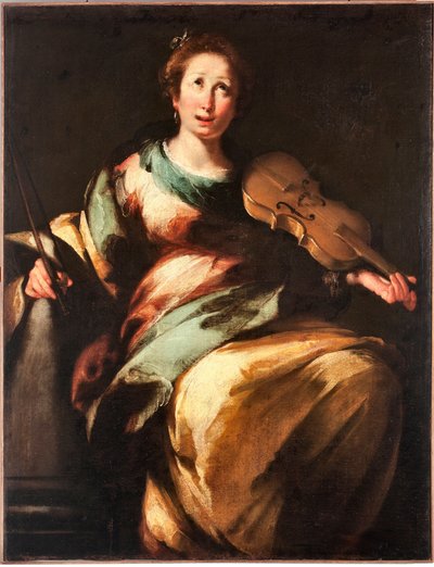 Representation of Saint Cecilia or Allegory of Music by Bernardo Strozzi