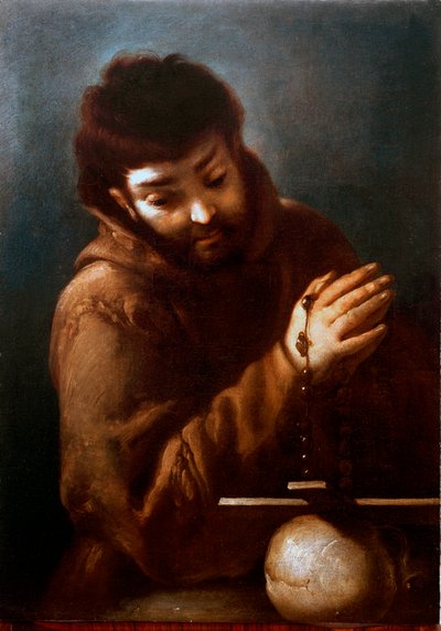 Representation of Saint Francis of Assisi Worshipping the Crucifix by Bernardo Strozzi