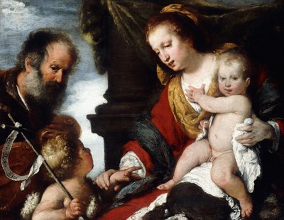 The Holy Family with the Infant Saint by Bernardo Strozzi