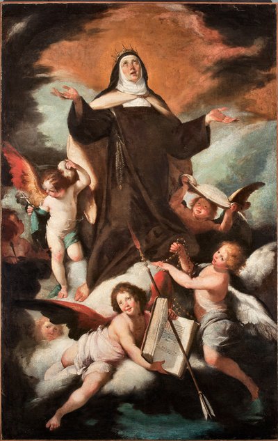 The Triumph of Saint Therese of Jesus or Avila (1515-1582), Spanish Mystic and Carmelite (Triumph of St Teresa of Avila) by Bernardo Strozzi