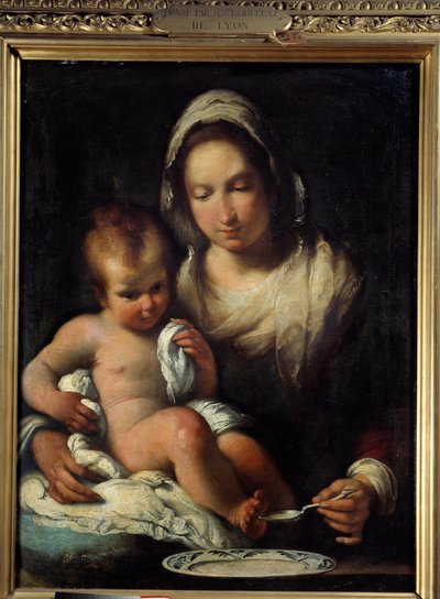 The Virgin has the spoon by Bernardo Strozzi