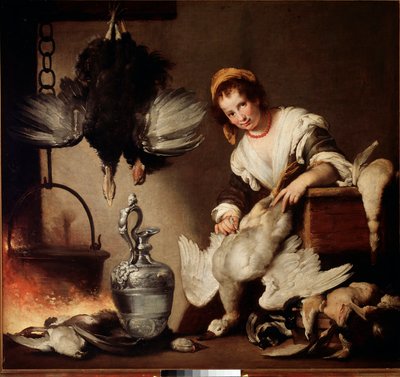 The Cook Woman Plumbing Ducks (Bernardo Strozzi) by Bernardo Strozzi