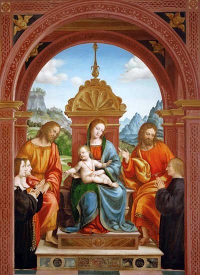 Madonna and Child with Saints James, Philip and the Family of Antonio Busti by Bernardo Zenale