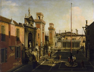 The Entrance to the Arsenal, Venice by Bernardo after Bellotto