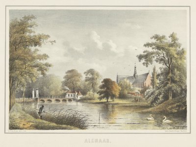 View of Alkmaar with the Great Church by Bernardus Gerardus ten Berge