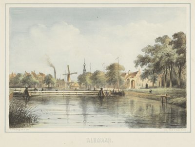 View of the Floating Bridge in Alkmaar by Bernardus Gerardus ten Berge