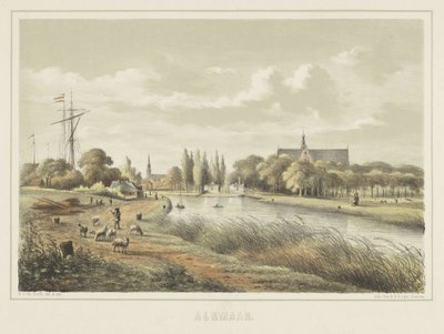 View of a River near Alkmaar by Bernardus Gerardus ten Berge