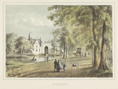 View in Alkmaar with the Laurenskerk by Bernardus Gerardus ten Berge