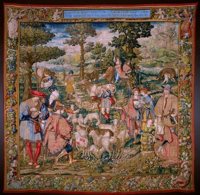 Flemish Tapestry. Series The Foundation of Rome: Faustulus Meets Romulus and Remus. Cartoonist Barend van Orley. Brussels Manufacture. 1525-1530 by Bernart van (attr. to) Orley