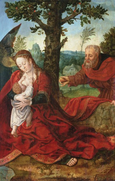 The Rest on the Flight into Egypt by Bernart van follower of Orley