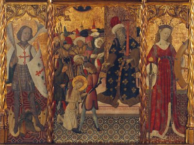 Saint Michael, Martyrdom of Saint Eulalia and Saint Catherine by Bernat Martorell the Elder