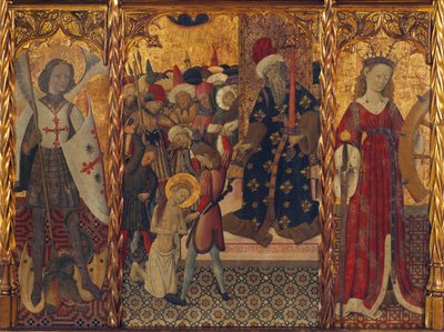 Saint Michael, Martyrdom of Saint Eulalia and Saint Catherine by Bernat Martorelli