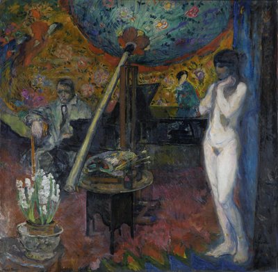 Self Portrait in the Studio by Bernhard Dorotheus Folkestad