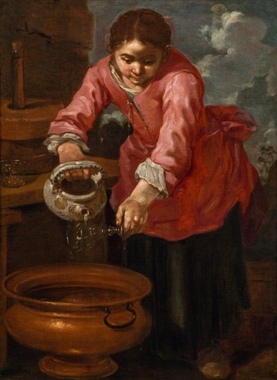 A Young Woman Washing a Glass (Allegory of Water) by Bernhard Keil