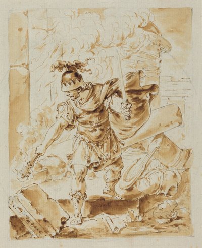 Alexander Setting Fire to Persepolis by Bernhard Rode