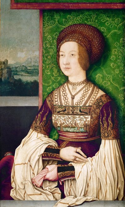 Portrait of Bianca Maria Sforza, the Second Wife of Maximilian I, Holy Roman Emperor by Bernhard Strigel