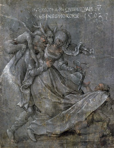 Pair of Lovers with the Devil and Cupid by Bernhard Strigel