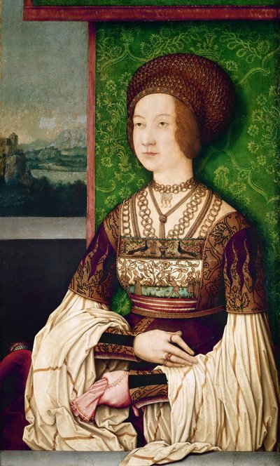 Portrait of Bianca Maria Sforza, the Second Wife of Maximilian I, Holy Roman Emperor by Bernhard Strigel